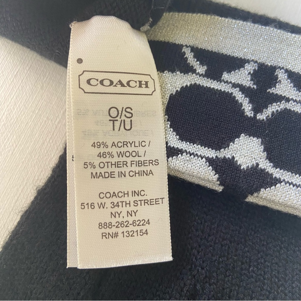 COACH Beanie and Gloves Set Black NWOT - Picture 7 of 7